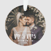 Brush Script Erster Weihnachtsmann Foto Ornament (Vorderseite)