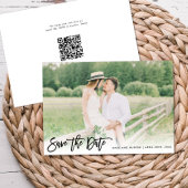 Brush Script-Foto Minimalistisch Horizontal Save The Date
