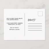 Brush Script Foto Rustikale Adresse ändern Red Tru Postkarte (Rückseite)