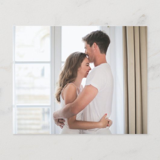 Brush Script Foto Wedding RSVP (Rückseite)