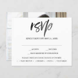 Brush Script Foto Wedding RSVP