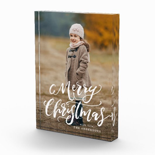 Brush Script Frohe | Weihnachts-Fotoblock Fotoblock (Rechts)