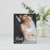 Brush Script für immer Ein dankbares Hochzeitsstip Postkarte (Stehend Vorderseite)
