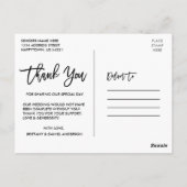 Brush-Script für immer Glückliche Hochzeit 3 Foto Postkarte (Rückseite)