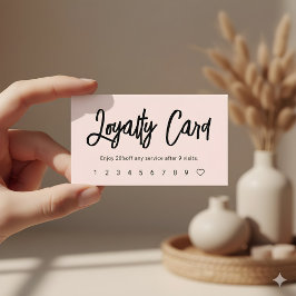 Brush Script Giralblush Pink Loyalty Card Treuekarte