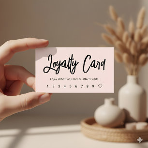 Brush Script Giralblush Pink Loyalty Card Treuekarte