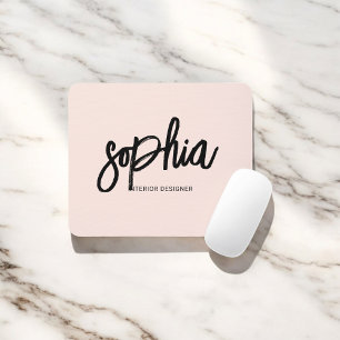 Brush Script Giralblush Pink Mouse Pad Mousepad