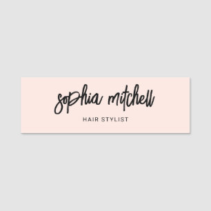 Brush Script Girl Blush Pink Name Tag Namensschild