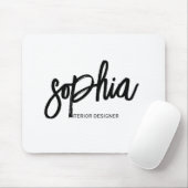 Brush Script Girly White Mousepad (Mit Mouse)