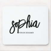 Brush Script Girly White Mousepad (Vorne)