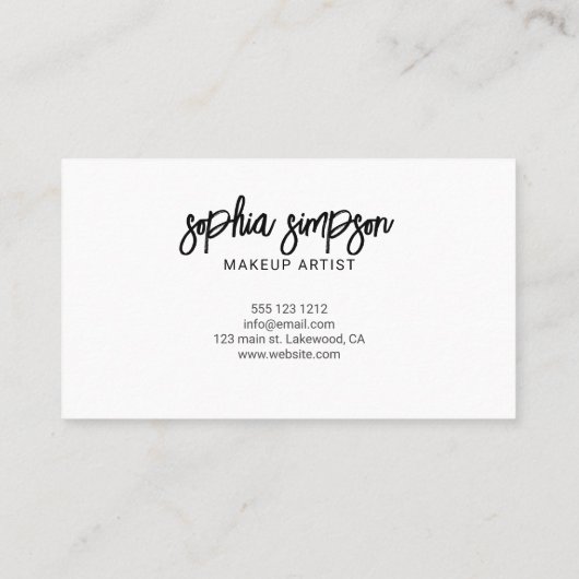 Brush Script Girly White Terminkarte (Rückseite)