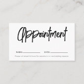 Brush Script Girly White Terminkarte (Vorderseite)