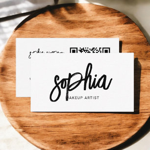 Brush Script Girly White Visitenkarte