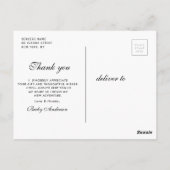 Brush-Script goldcap Abschluss vielen Dank Postkarte (Rückseite)