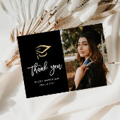 Brush-Script goldcap Abschluss vielen Dank Postkarte