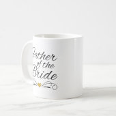 Brush Script Herz des Gold Vater der Braut Kaffeetasse (Vorderseite Links)
