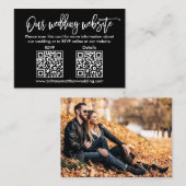 Brush Script Hochzeitsskrippe QR UAWG Details Foto Begleitkarte (Vorne/Hinten)