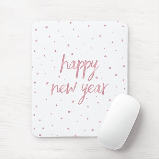 Brush Script Imitate Rose Gold Glitzer Mousepad (Mit Mouse)