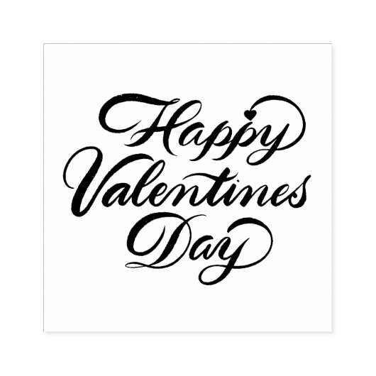 Brush Script Kalligraphie Happy Valentine's Day Gummistempel (Prägung)
