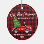 Brush Script Kariert First Christmas New Zuhause T Keramik Ornament (Links)