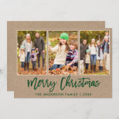 Brush Script Kraft 3 Foto Weihnachten (Vorne/Hinten)