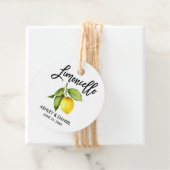 Brush Script Lemon Wedding Limoncello Round Kraft Geschenkanhänger (Beispiel)