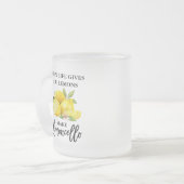 Brush Script Lemons Limoncello Mattiert Glass Tass Mattglastasse (Vorderseite Links)