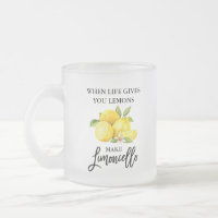 Brush Script Lemons Limoncello Mattiert Glass Tass