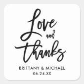 Brush-Script-Liebe und Dank-Umschlag Aufkleber (Vorderseite)