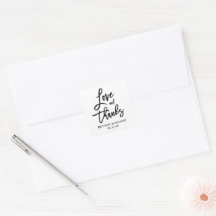 Brush-Script-Liebe und Dank-Umschlag Aufkleber
