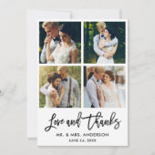 Brush Script-Liebe und Danke Wedding 4 Foto (Vorderseite)