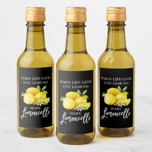 Brush Script Limoncello Black Mini Flasche Etikett