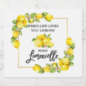 Brush Script Limoncello Lemons Alkoholflaschenetikett (Einzelnes Label)