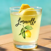Brush Script Limoncello Watercolor Lemon Schnapsglas