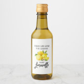 Brush Script Limoncellon Lemons Mini Flasche Etike Weinetikett (Vorderseite)