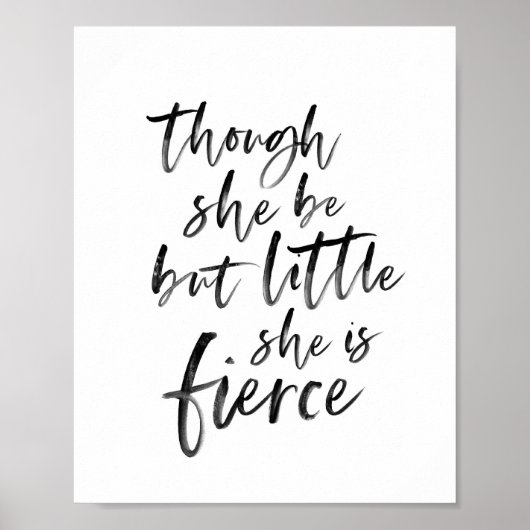 Brush Script Little Aber Fierce William Shakespear Poster (Vorne)