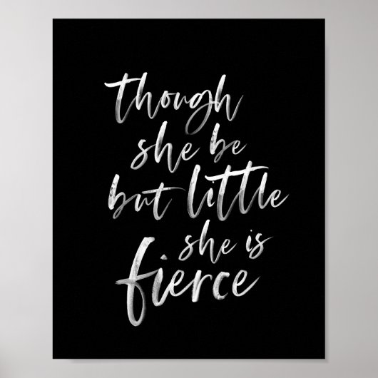 Brush Script Little Aber Fierce William Shakespear Poster (Vorne)