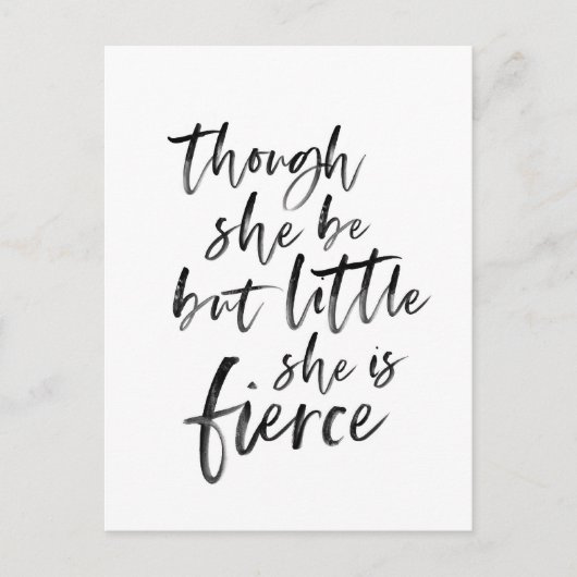 Brush Script Little Aber Fierce William Shakespear Postkarte (Vorderseite)