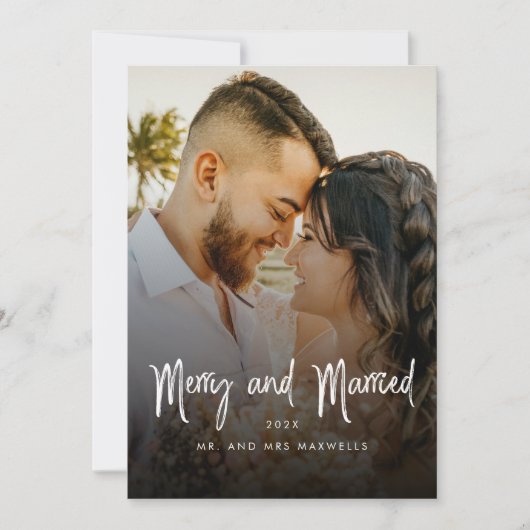 Brush Script Merry & Married Couples Weihnachten (Vorderseite)