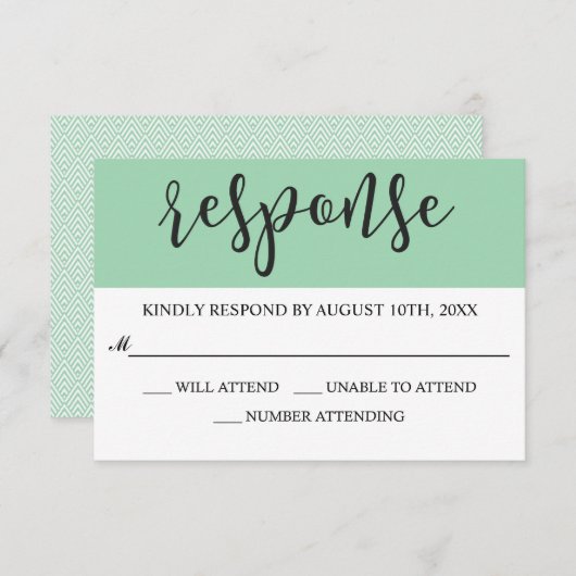 Brush Script Modern UAWG RSVP Karte (Vorne/Hinten)