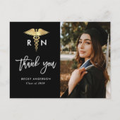 Brush Script Pflege Schule Abschluss vielen Dank Postkarte (Vorderseite)