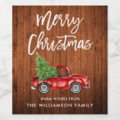 Brush Script Rustic Wohn Weihnachtsmann Vintager L Weinetikett (Einzelnes Label)