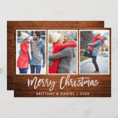 Brush Script Rustic Wohnen Weihnachten 3 Foto (Vorne/Hinten)