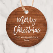 Brush Script Rustic Wohnen Weihnachten Geschenkanhänger (Vorderseite)