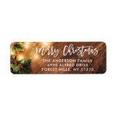 Brush Script Rustic Wood Christmas String Lights (Vorne)