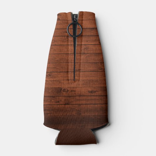 Brush Script Rustic Wood Truck Weihnachten Flaschenkühler (Rückseite)