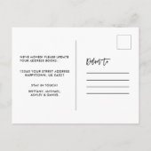 Brush Script Rustikale Adresse ändern Red Truck Postkarte (Rückseite)