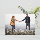Brush Script Save the Date Adventure Kraft Card Einladung (Stehend Vorderseite)
