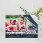 Brush Script Save the Date Wir werden heiraten (Stehend Vorderseite)