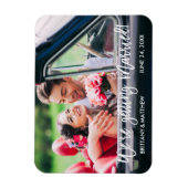 Brush Script Save the Date Wir werden heiraten Magnet (Vertikal)